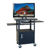 Flat Panel AV Cart with Locking Cabinet (Adjustable 26"-42" H)