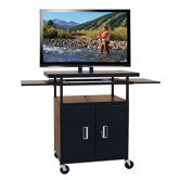 Flat Panel AV Cart with Locking Cabinet (Adjustable 34"-52" H)
