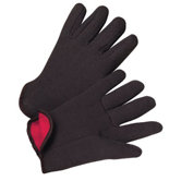 Jersey Gloves 755C Brown Jerseyred Fleece Lined: 101-1250 - 755c brown jerseyred fleece lined