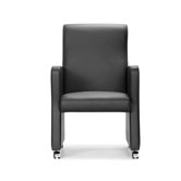Burl Leatherette Armchair