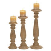 Wood Candlestick (Set of 3)