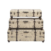 Handcrafted Wood and Burlap Bench Set