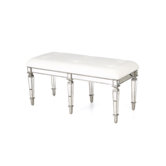 Masterpiece Tufted Cotton Wooden Entryway Bench