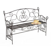 Ferro Firenze Entryway Wrought Iron Garden Bench