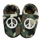Peace Sign Soft Sole Leather Baby Shoes