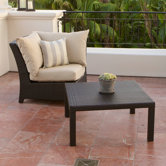Slate Deep Seeting Corner Chair with Cushions and Coffee Table