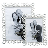 Wedding Open Heart with Crystals Picture Frame