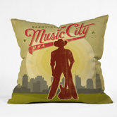 Anderson Design Group Polyester Music City Indoor/Outdoor Throw Pillow