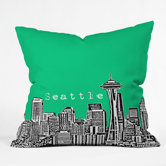 Bird Ave Seattle Throw Pillow