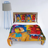 Robin Faye Gates Sylvia Needs Eggs Duvet Cover Collection