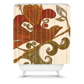 Valentina Ramos The Orange Bird Shower Curtain