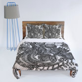 Valentina Ramos Bird in Flowers Black White Duvet Cover Collection