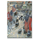 Flags on Fifth Avenue, Winter 1918 Canvas Wall Art