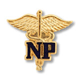 Nurse Practitioner Caduceus Emblem Pin