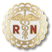 Registered Nurse Scalloped Edge with Emblem Pin