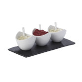 White Basics Slate 7-Piece Rectangular Dipping Set