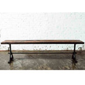V32 Oak and Cast Iron Picnic Bench