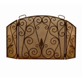 3 Panel Wrought Iron Fireplace Screen