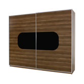 Elero Large 2 Door Gliding Wardrobe with Glass Overlay