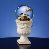 Flying Santa Rotating Train Snow Globe Vase