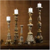 Globetrotter Renaissance Candlestick with Gold Accents (Set of 5)
