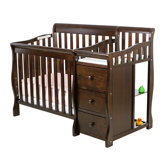 Jayden Three in One Convertible Portable Crib with Changer in Espresso