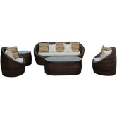 5 Piece Lounge Seating Group with Cushions