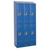 1326ReadyBuilt II Three Wide Double Tier Locker in Marine Blue (Assembled)