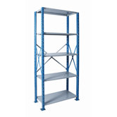 H-Post Shelving 123" High Capacity Open Type Starter Unit and Optional Add-on Unit with 5 Shelves