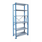 H-Post Shelving 123" High Capacity Open Type Starter Unit and Optional Add-on Unit with 6 Shelves