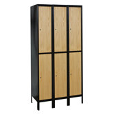 Metal-Wood Hybrid Locker Double Tier 3 Wide (Knock-Down)