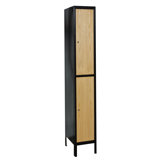 Metal Wood Hybrid Locker Double Tier 1 Wide (Assembled)