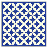 Folksy Love Decorative Tile in Needle Point Blue