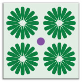Folksy Love Decorative Tile in Pinwheels Green