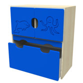 Novo 2 Section Storage Unit with 1 Drawer