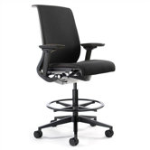Think Leather Height Adjustable Drafting Stool