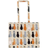 Cats in Waiting PVC Shoulder Gusset Bag