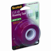 Double-Sided Mounting Tape, Industrial Strength, 1 x 60, Clear/Red Liner