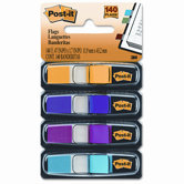 Small Flags in Dispensers, Four Bright Colors, 35 per Color, 4 Dispensers/Pack