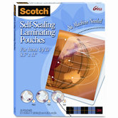 Self-Sealing Laminating Sheets, 9.6 mils, 8-1/2 x 11, 25/Pk