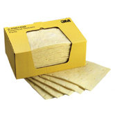 High-Capacity Chemical Sorbent Pads - 9-1/4"x14-1/2" pad chemical sorbent 25 pads per
