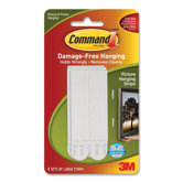 Picture Hanging Strips w/Adhes, Lrg, Holds 4lbs., 4/PK, WE