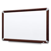 Dry-Erase Board, Melamine, Mahogany Frame
