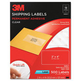 Permanent Adhesive Laser Mailing Labels in Clear (500 Per Pack)