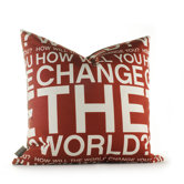 Change the World Pillow in Scarlet