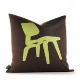 Modern Classics Pillow in Lime and Chocolate