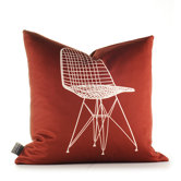 Modern Classics Pillow in Scarlet and Chocolate