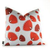 Aequorea Floating Lotus Pillow in Silver and Scarlet