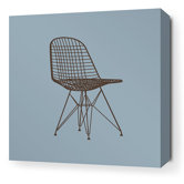 Modern Classics 1951 Stretched Wall Art in Cornflower and Chocolate
