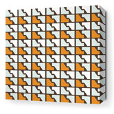 Estrella Faux Houndstooth Stretched Wall Art in Sunshine